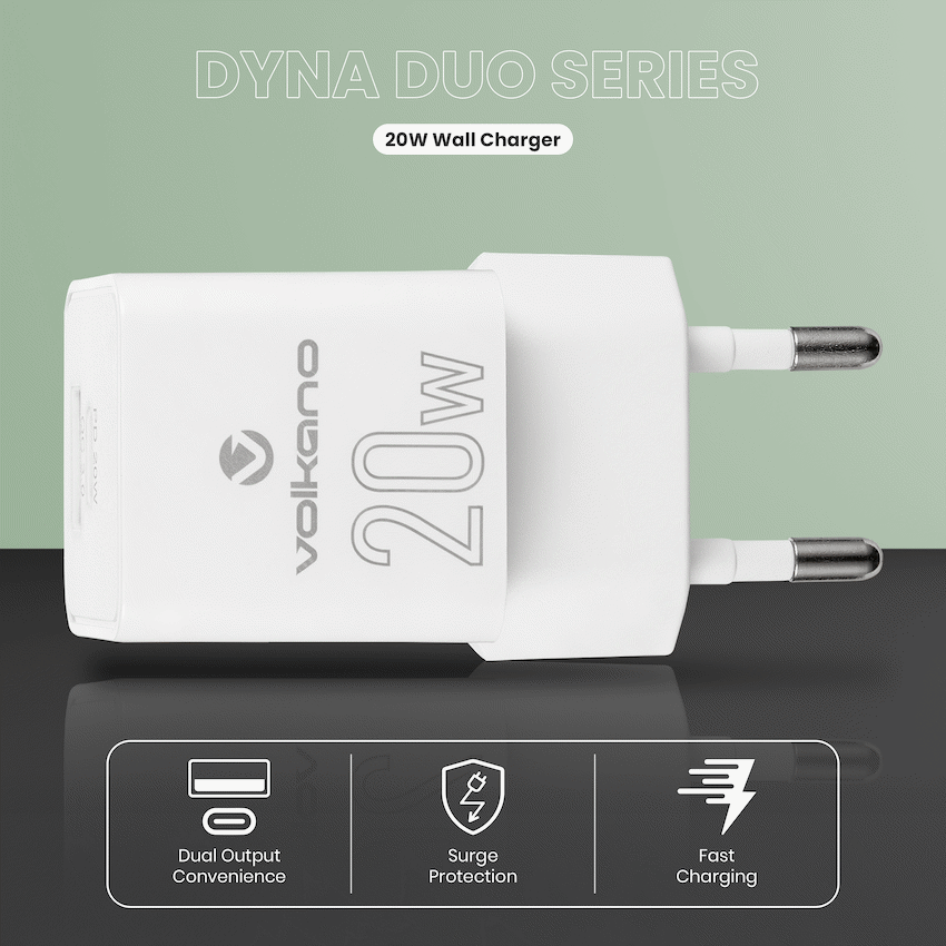 Volkano Dyna Duo 20w PD + QC 3.0 Wall Charger - Image 6