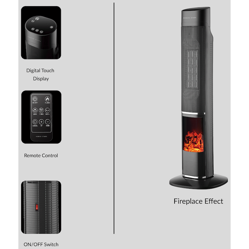 Boden Stark Fireplace Tower Heater - Image 6