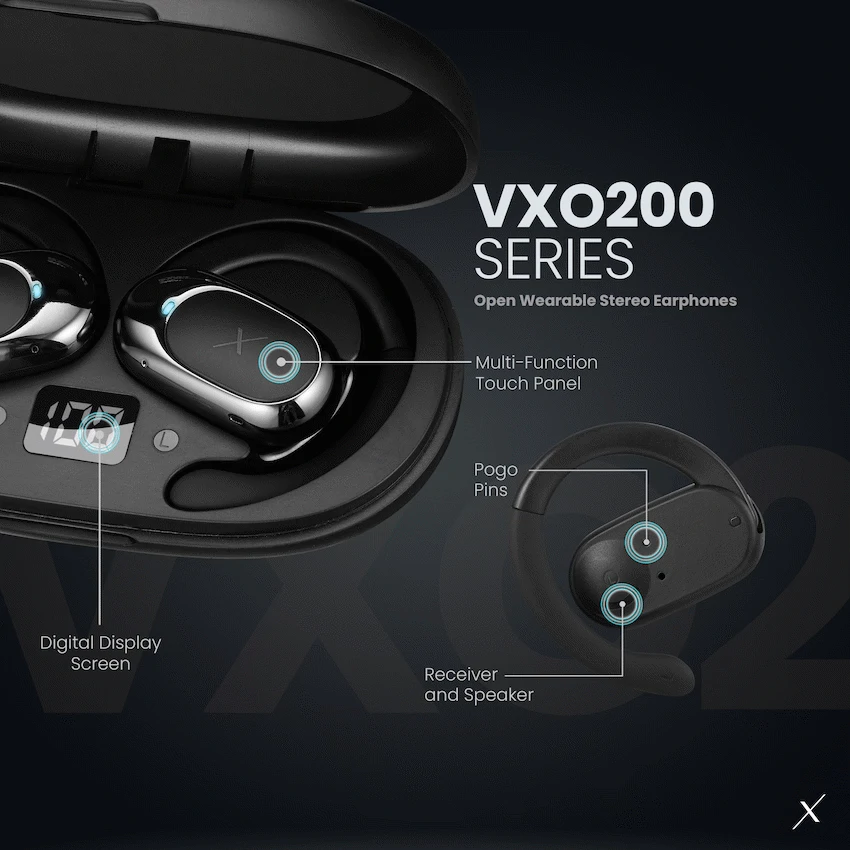 Volkano X VXO200 Open Wearable Stereo Earphones - Black - Image 4