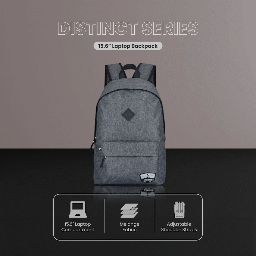 Volkano Distinct 15.6 Laptop Backpack - Grey Melange - Image 6