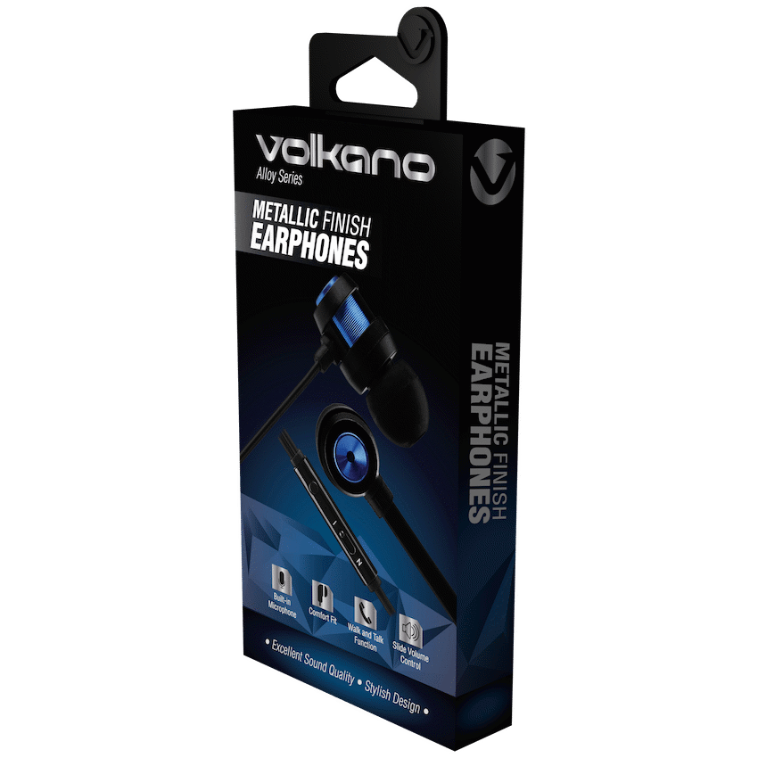 Volkano Alloy Series Metal Earphone - Blue - Image 5