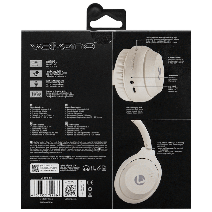 Volkano Cosmic 2 Series Bluetooth Headphone - Nude - Image 4