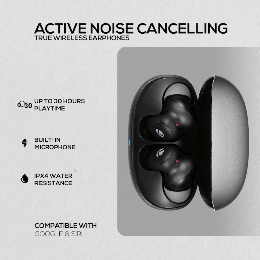 Volkano Sugar-Cube Active Noise Cancelling True Wireless Earphones - Black - Image 11