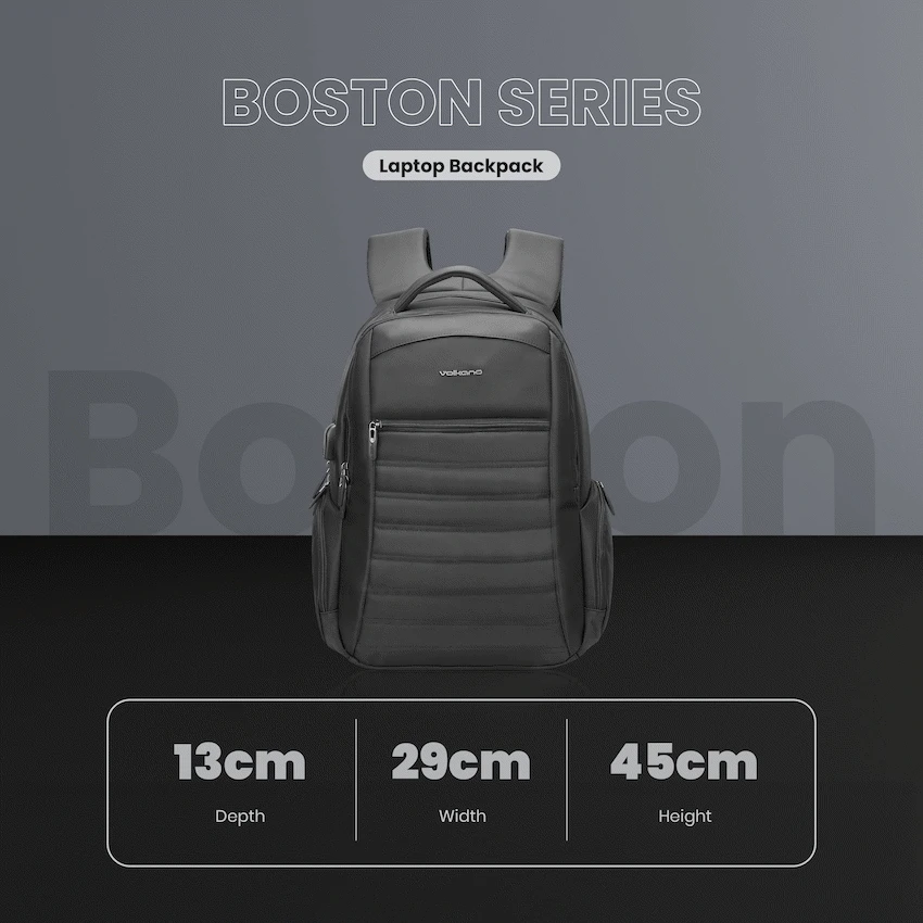 Volkano Boston 15.6" Laptop Backpack - Black - Image 16