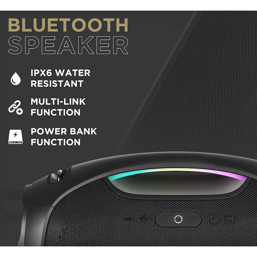VolkanoX VXS400 Portable Bluetooth Speaker - Black - Image 4