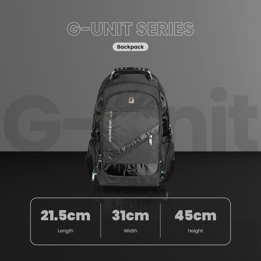 Volkano G-Unit Backpack - Black/Grey/Turquoise - Image 7