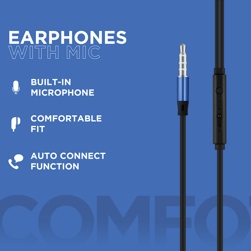 Volkano Alloy Series Metal Earphone - Blue - Image 7