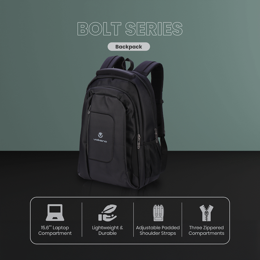 Volkano Bolt series backpack Black - Image 8