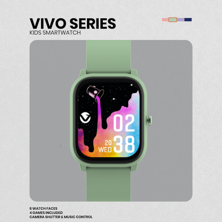 Volkano Vivo Series Kids Smart Watch - Sage Green - Image 6