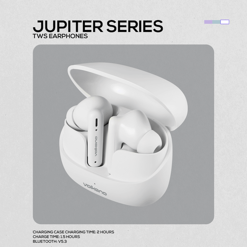 Volkano Jupiter Series TWS Earphones - White - Image 10