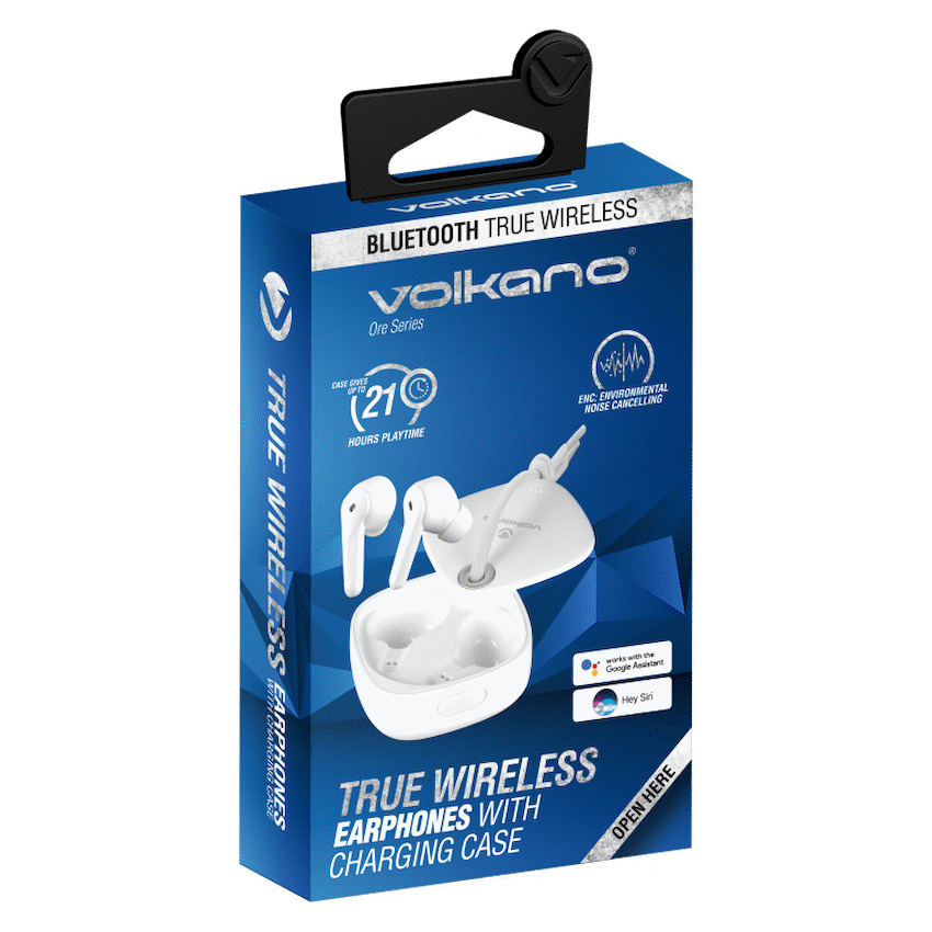 Volkano Ore Series True Wireless Earphones with Charging Case - White - Image 9
