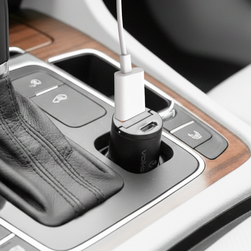 Volkano Obscurix Series 30w PD Dual USB-A and USB-C Ultra Small Car Charger - Image 8