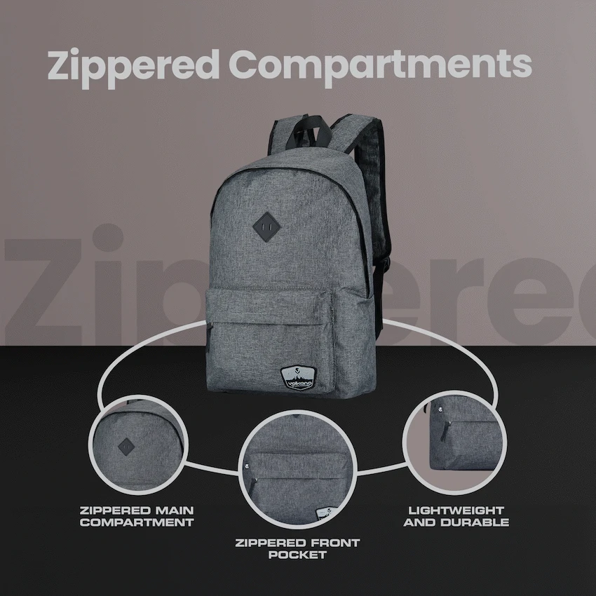 Volkano Distinct 15.6 Laptop Backpack - Grey Melange - Image 8