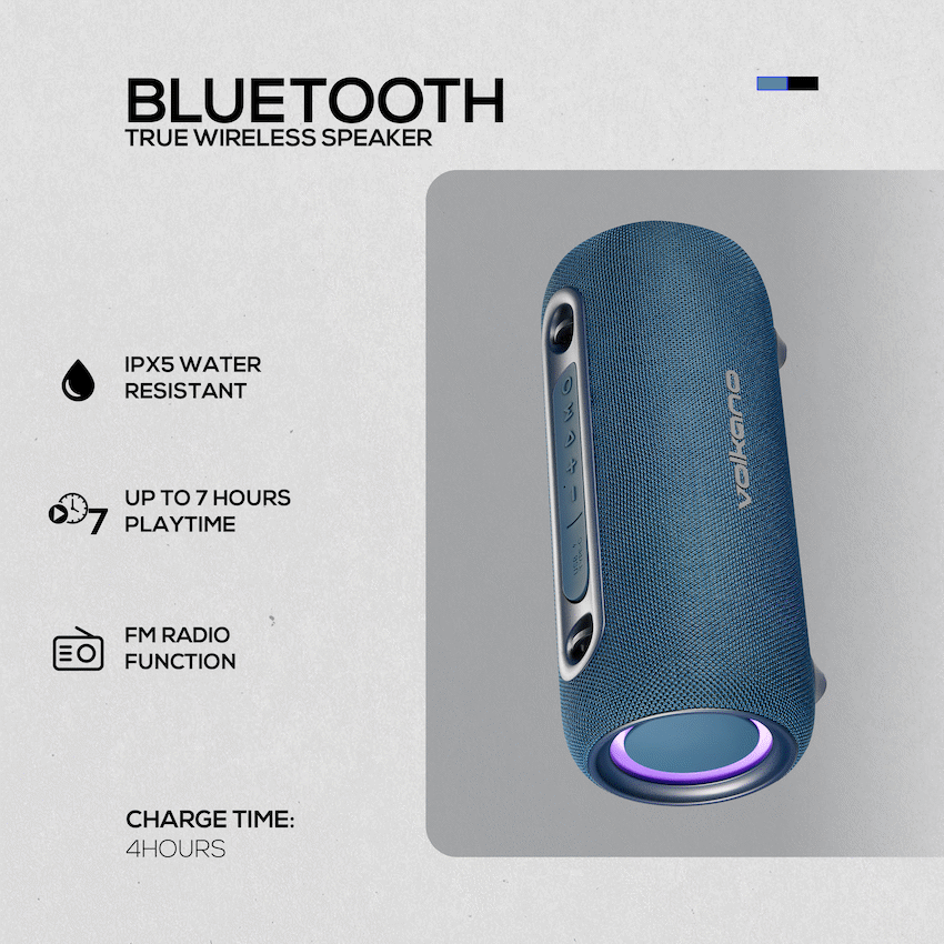 Volkano Mamba 2.0 Series Bluetooth Speaker - Blue - Image 7