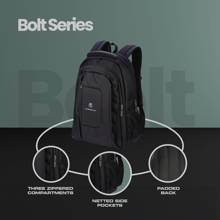 Volkano Bolt series backpack Black - Image 10