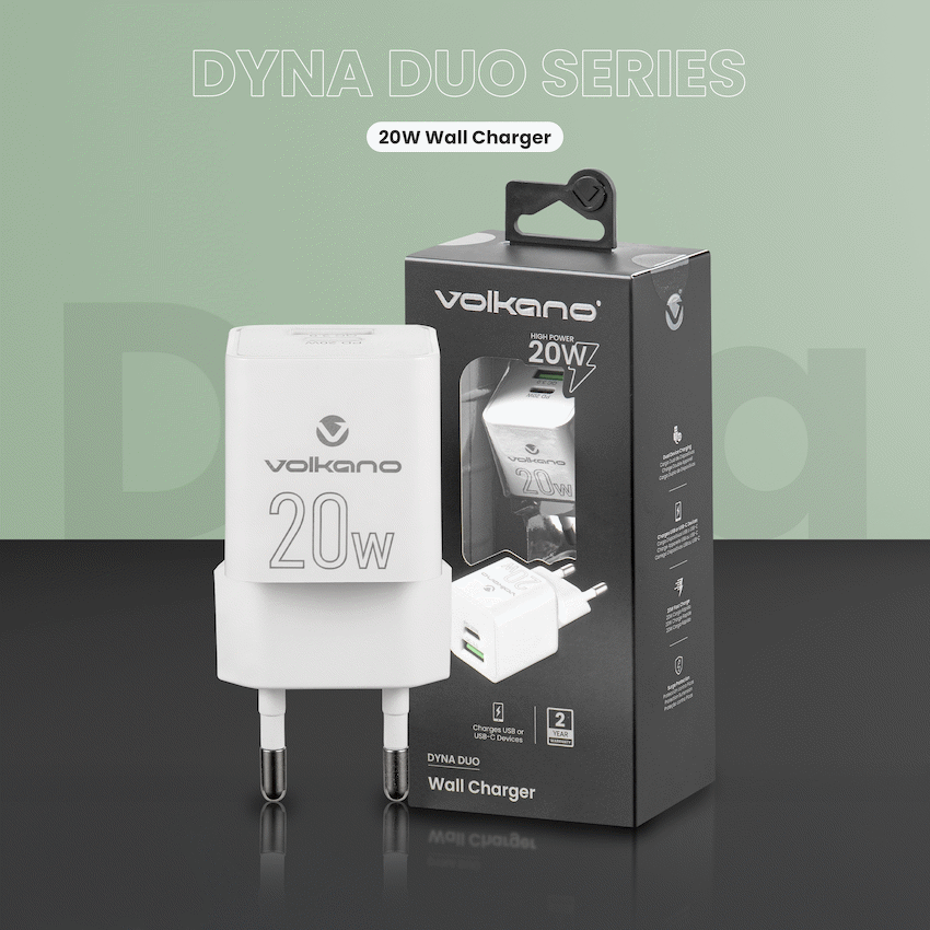 Volkano Dyna Duo 20w PD + QC 3.0 Wall Charger - Image 4