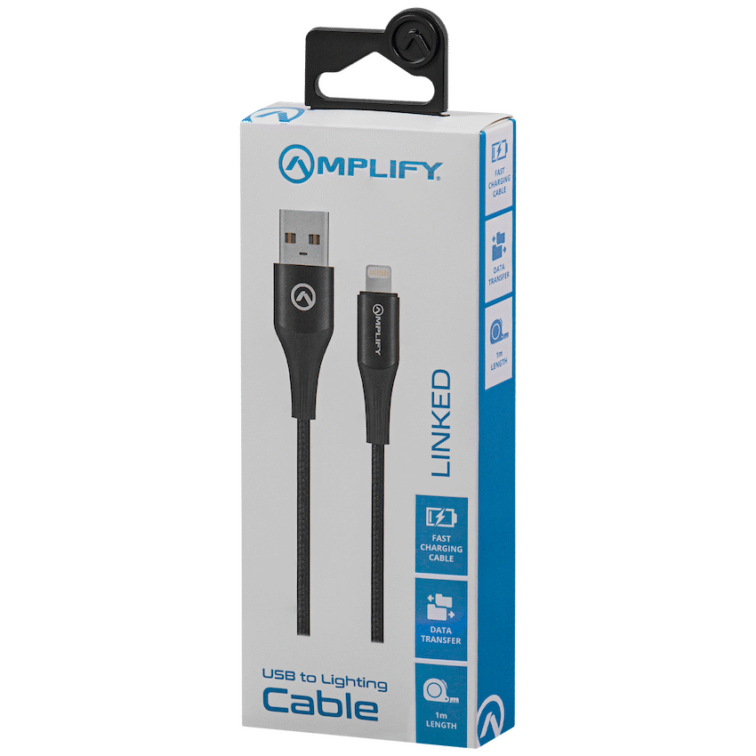 Amplify Linked Series USB to Lightning Braided Cable - Black 1m - Image 11