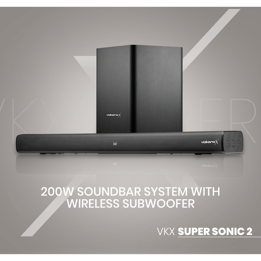 VolkanoX Supersonic 2 Series 2.1 200w Soundbar System with Wireless Subwoofer - Black - Image 10