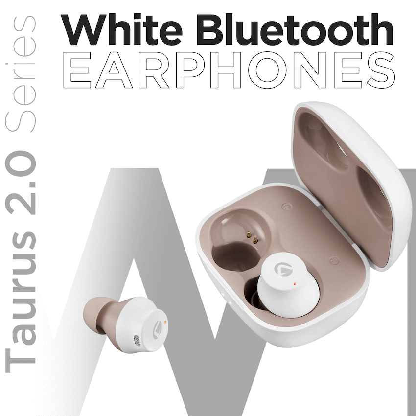 Volkano Taurus Series 2.0 True Wireless Earphones - White - Image 13