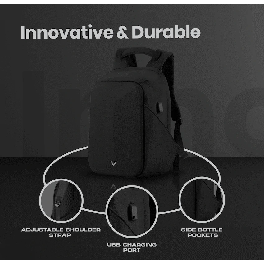 Volkano Trident 15.6" Laptop Backpack - Black - Image 14