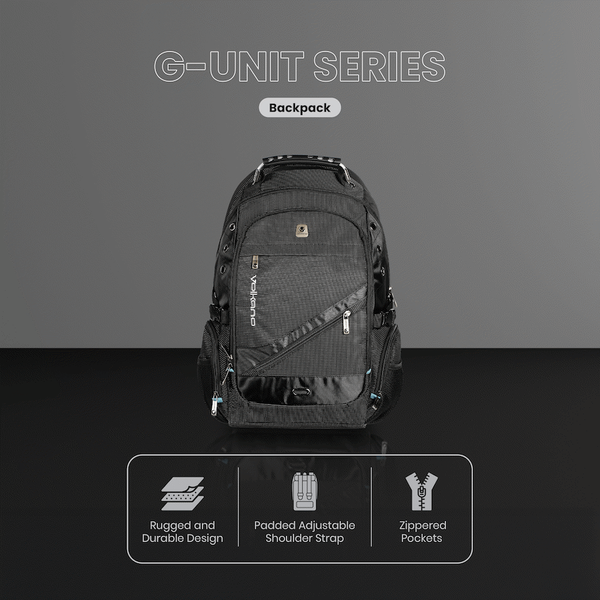 Volkano G-Unit Backpack - Black/Grey/Turquoise - Image 12