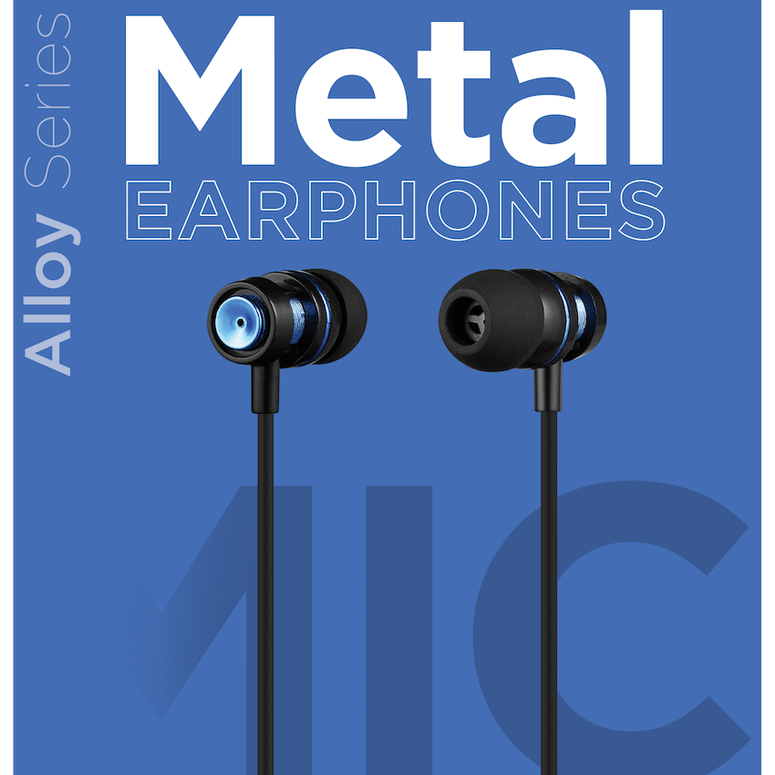Volkano Alloy Series Metal Earphone - Blue - Image 10