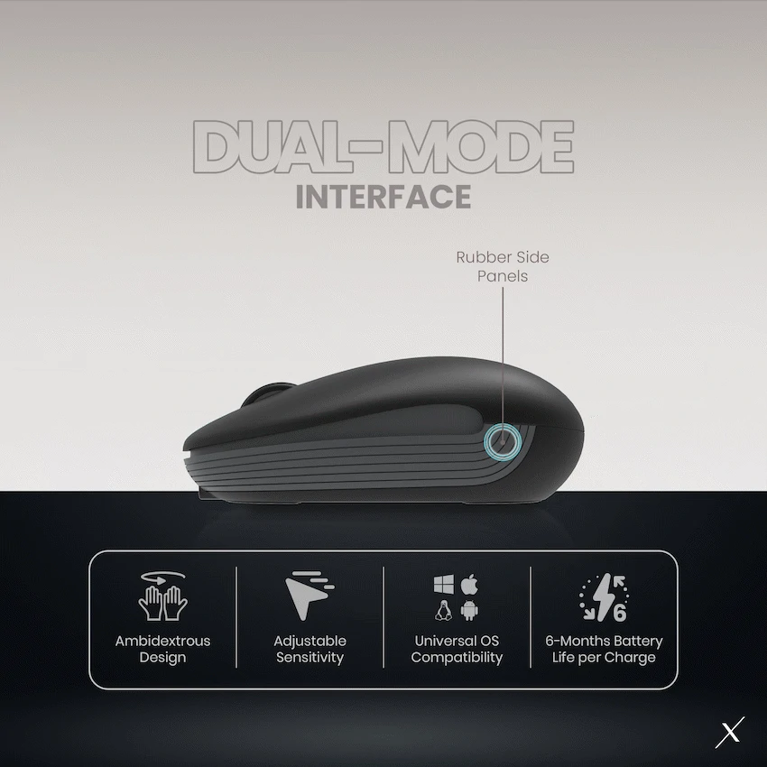 VolkanoX Asher Bluetooth Wireless Mouse - Graphite - Image 5