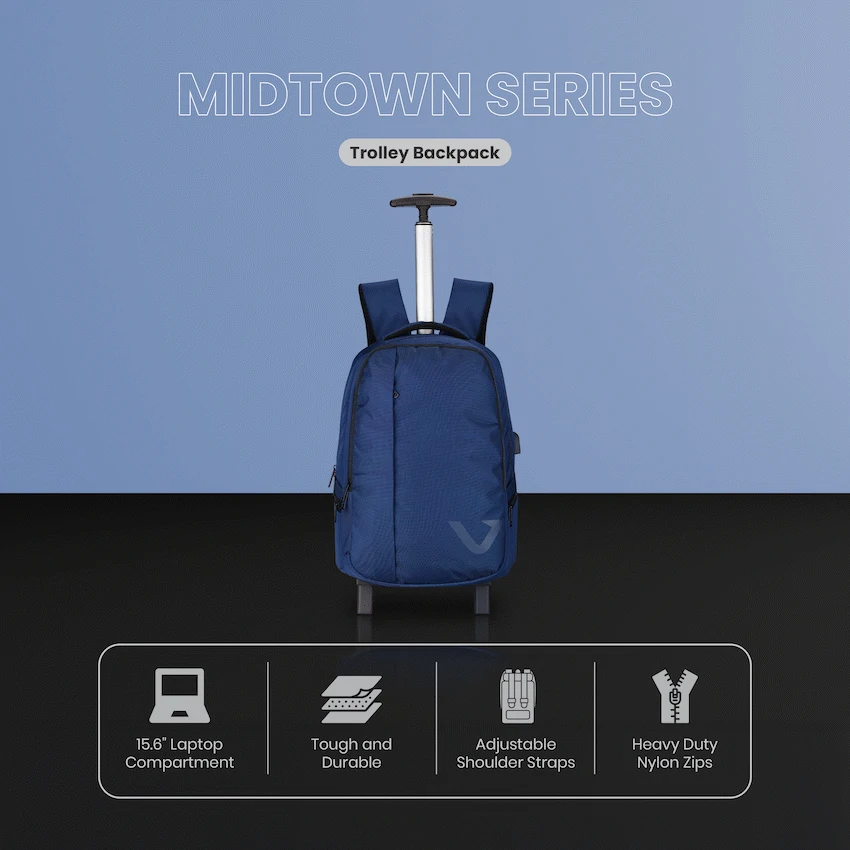 Volkano Midtown Trolley Backpack - Navy - Image 14