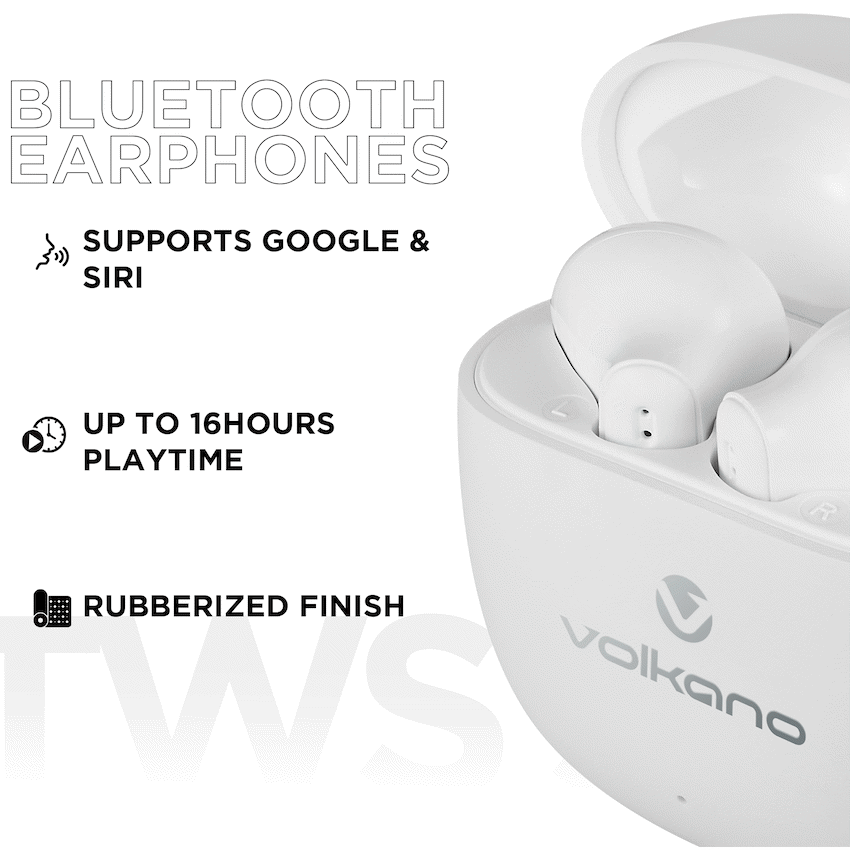 Volkano Sleek Series TWS Earphones - White - Image 24