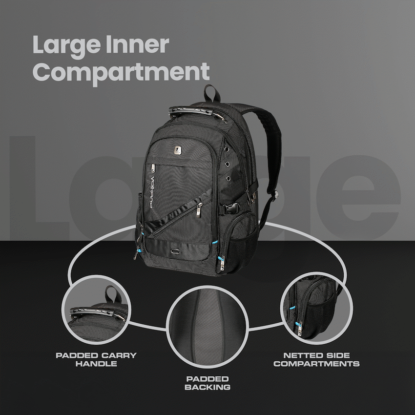 Volkano G-Unit Backpack - Black/Grey/Turquoise - Image 13