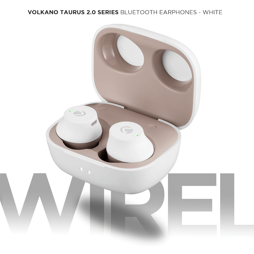 Volkano Taurus Series 2.0 True Wireless Earphones - White - Image 17