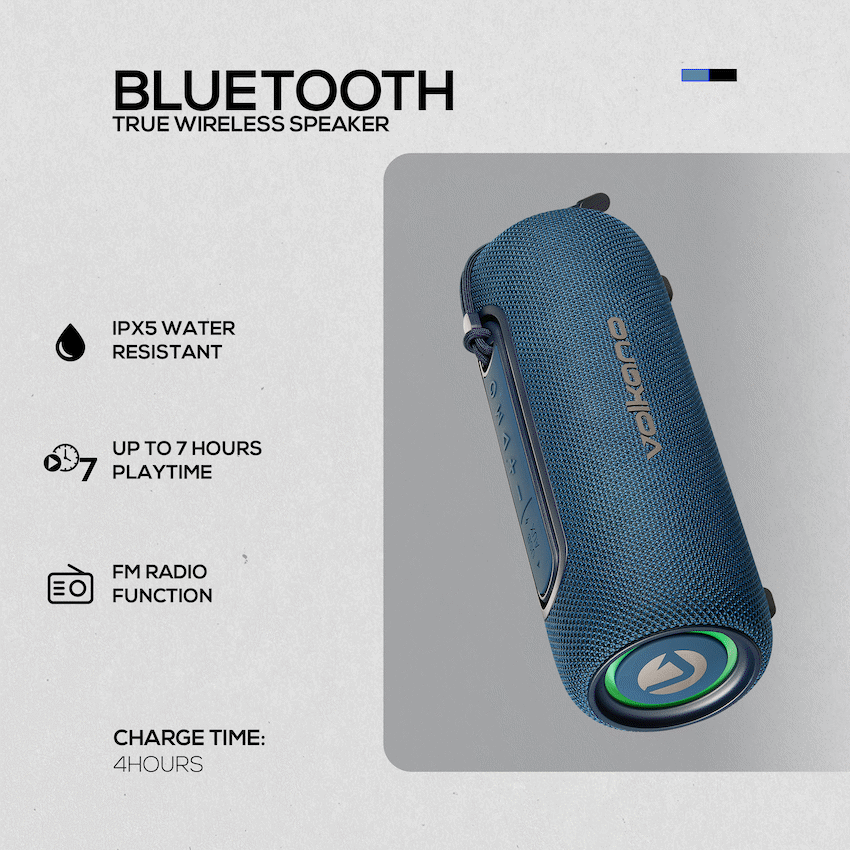 Volkano Mini Mamba 2.0 Series Bluetooth Speaker - Blue - Image 4