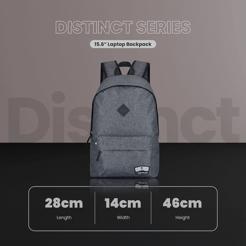 Volkano Distinct 15.6 Laptop Backpack - Grey Melange - Image 3