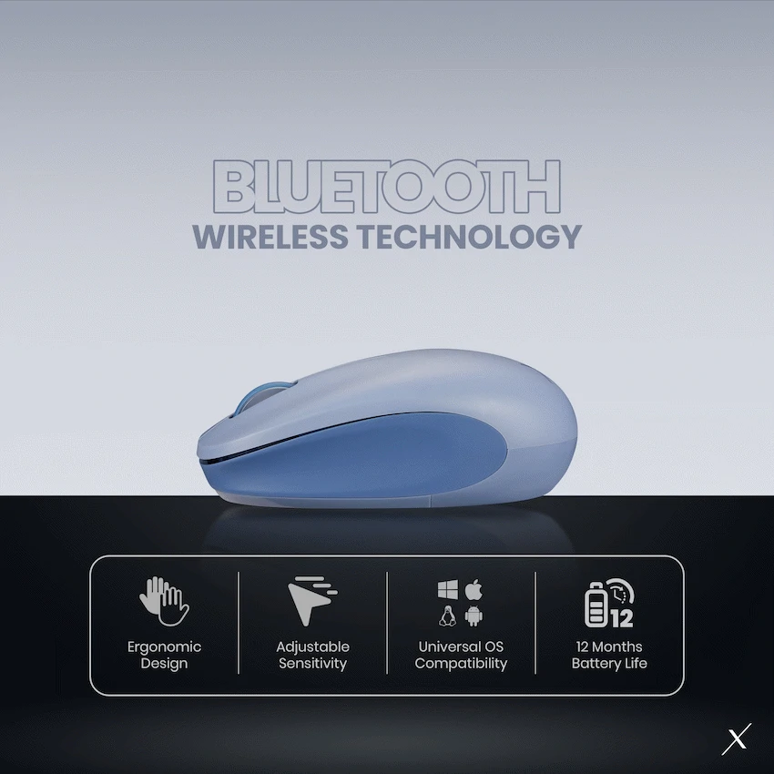 VolkanoX Magma Bluetooth Wireless Mouse - Blue Grey - Image 4