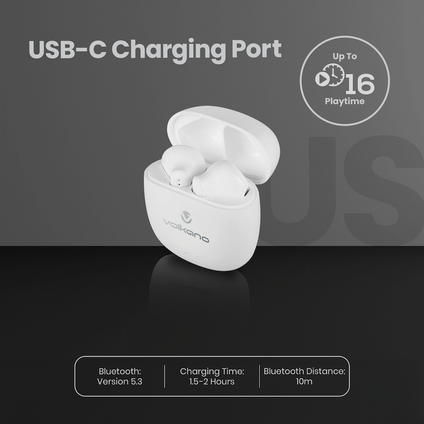 Volkano Sleek Series TWS Earphones - White - Image 27